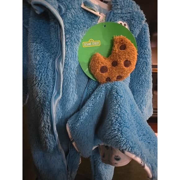 Sesame Street Cookie Monster footie costume pajama Baby 6-9 M cookie lovey toy - Picture 8 of 8